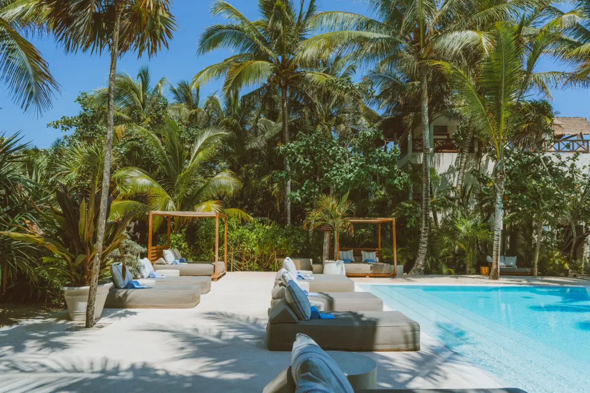 Luxurious poolside at Jashita Hotel Tulum, ideal Tulum wedding venue