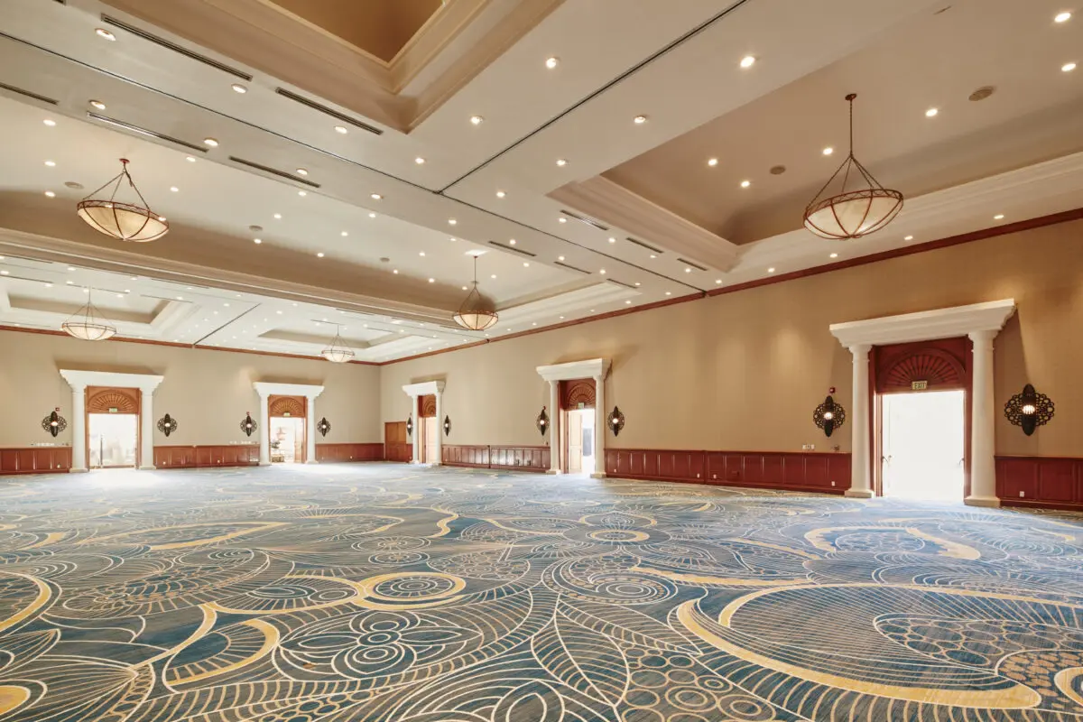 Large ballroom at Hilton Los Cabos, perfect for a Los Cabos destination wedding.