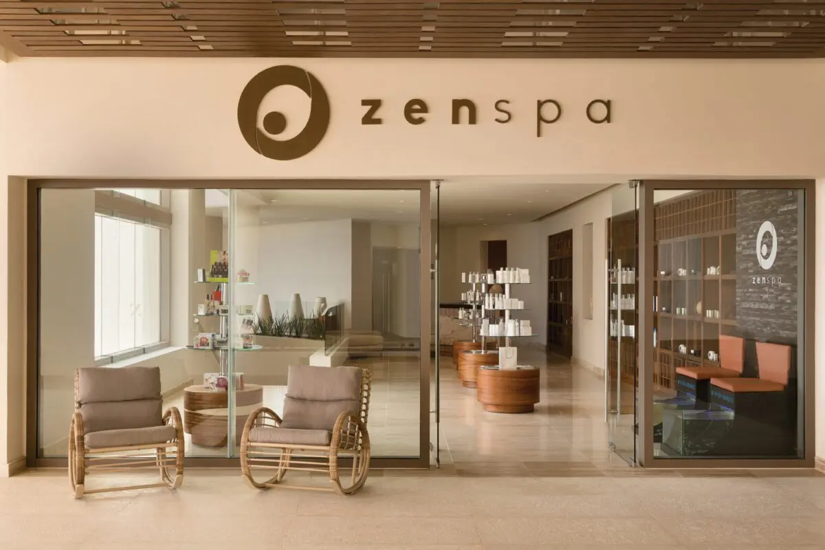 Zen Spa entrance at Hyatt Ziva Cancún, a luxury wedding venue.