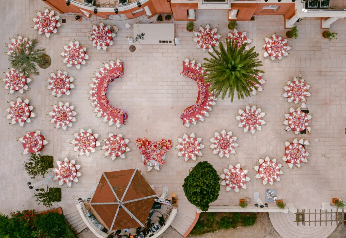 Luxury wedding reception setup at COMO Le Beauvallon, Saint-Tropez.