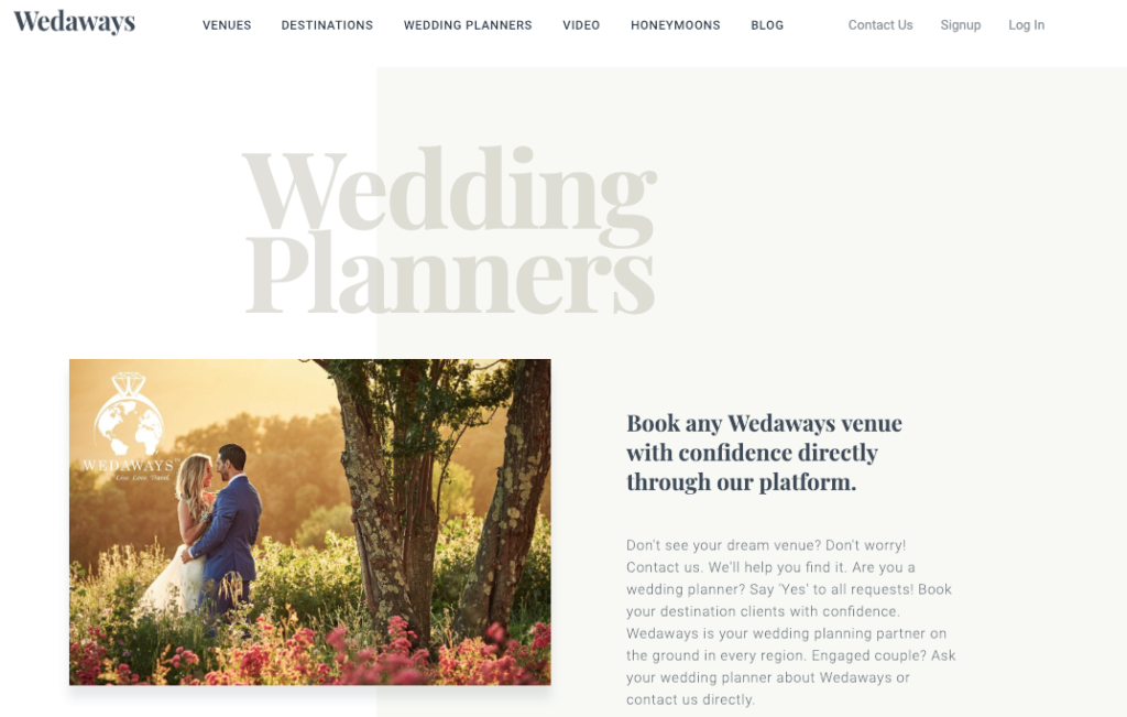 wedaways wedding planner page
