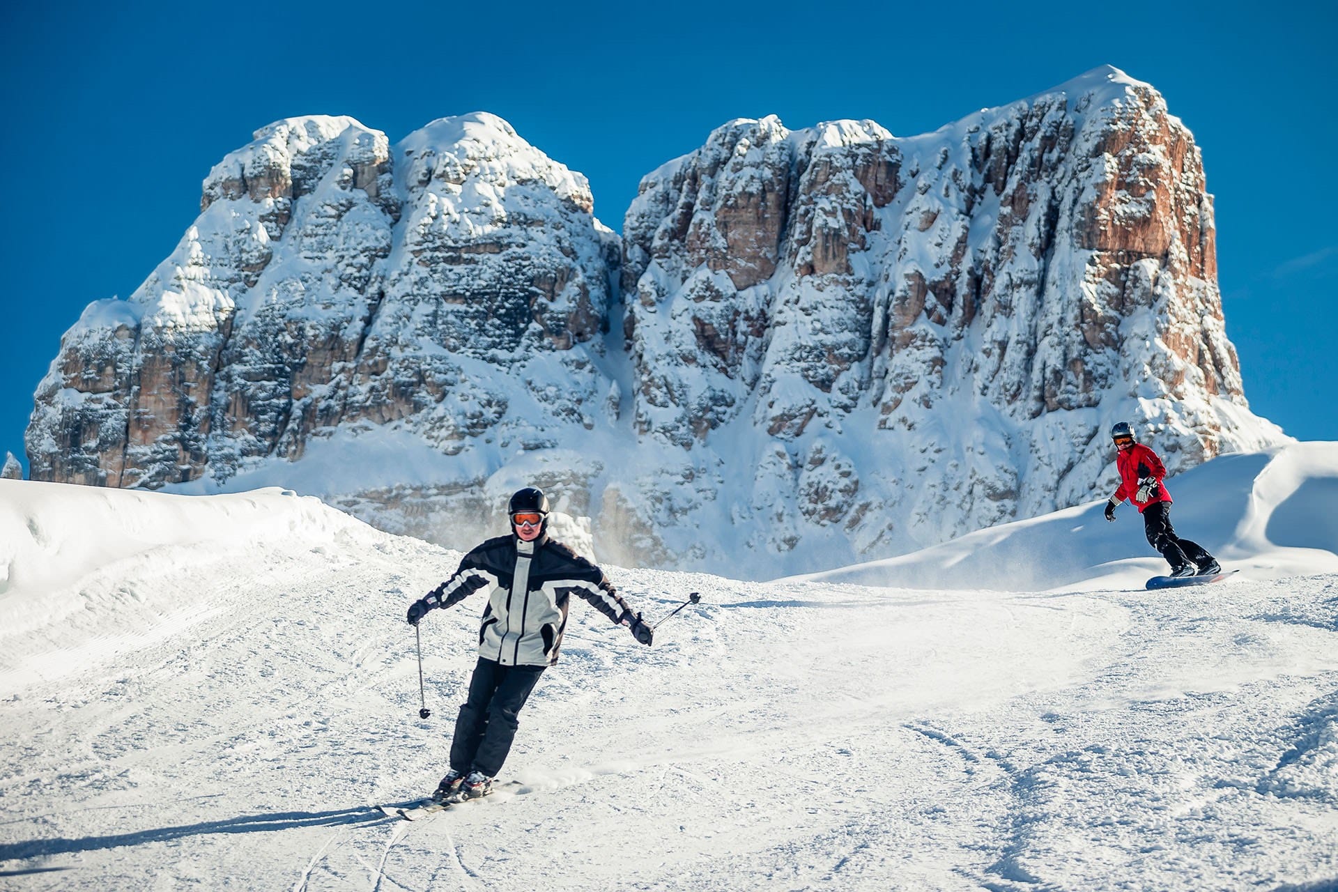 Skiing in winter