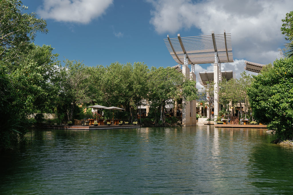 Banyan Tree Mayakoba resort view over water, Riviera Maya Ceremonies venue.