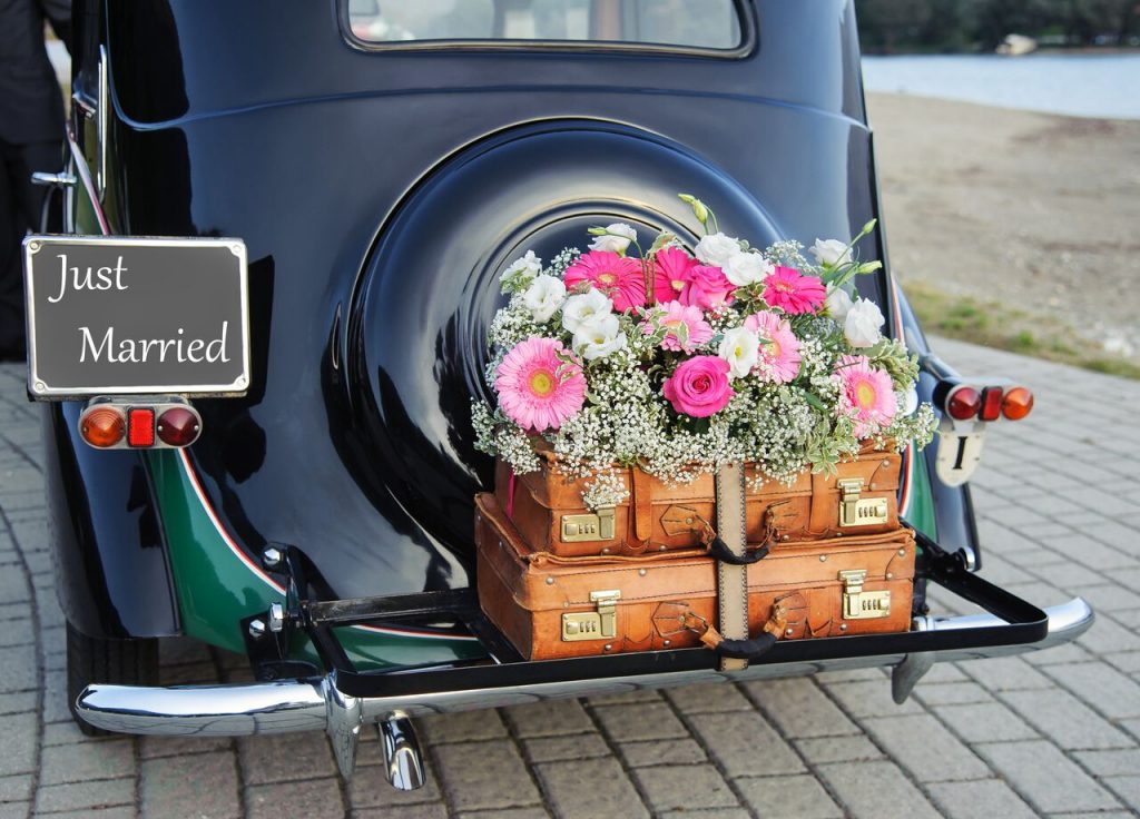 Vintage Wedding Getaway Car