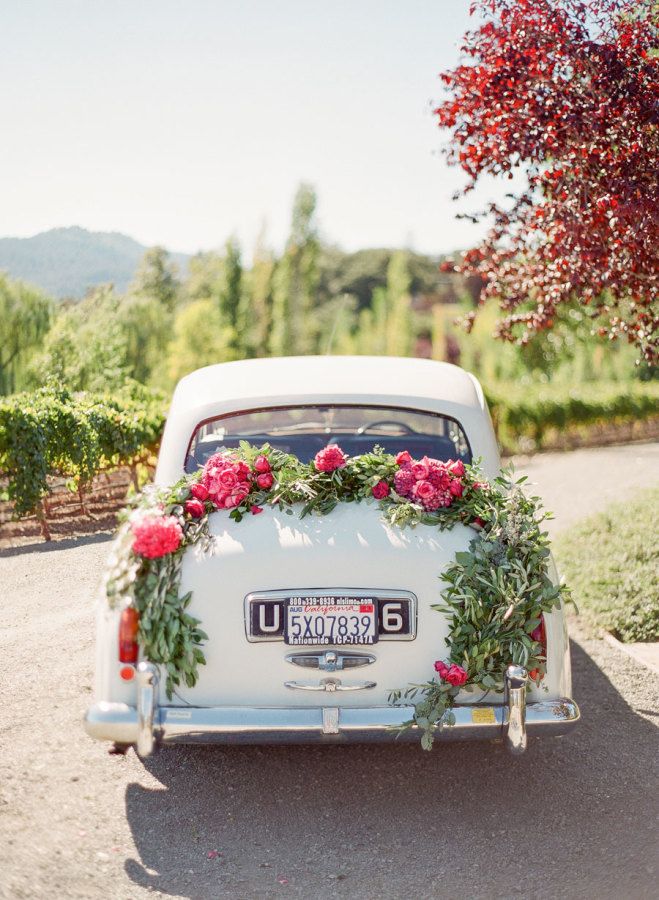 Romantic Wedding Getaway Car