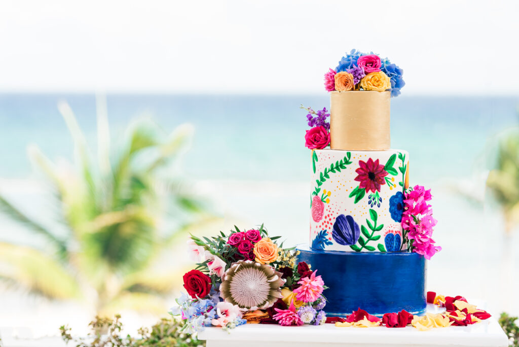 Wedding cake in bright colors