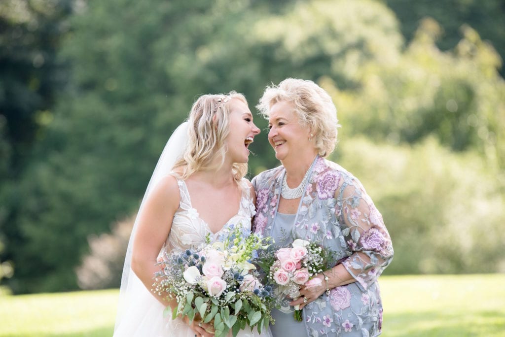 happy bride at wedding