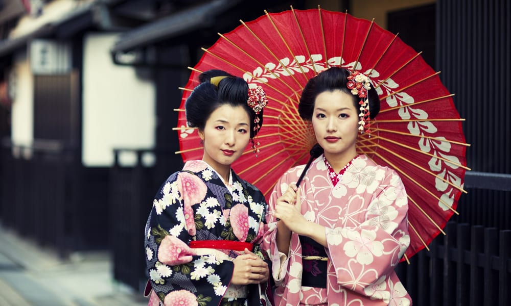 Try on kimonos in Tokyo, Japan