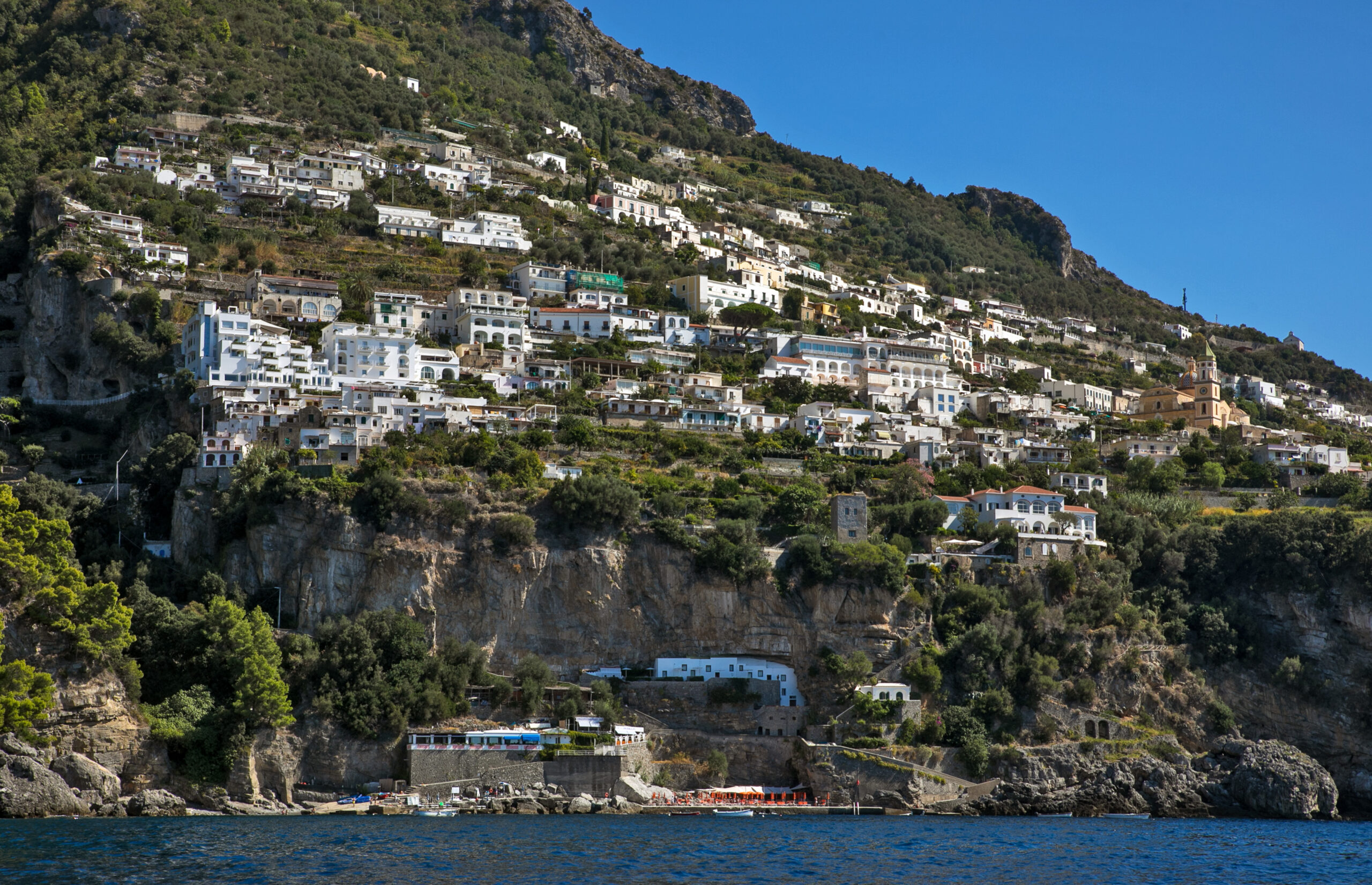 Casa Angelina hotel cascading down the Amalfi Coast hillside. Perfect for an Amalfi Coast wedding.