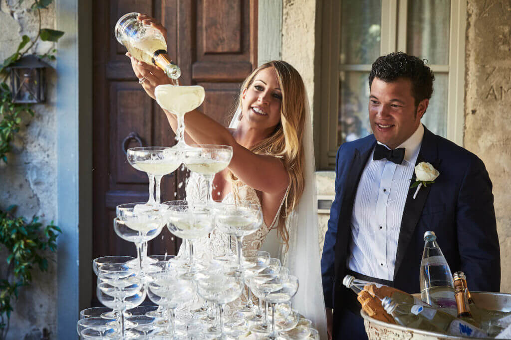 French Wedding Tradition of a Champagne Tower