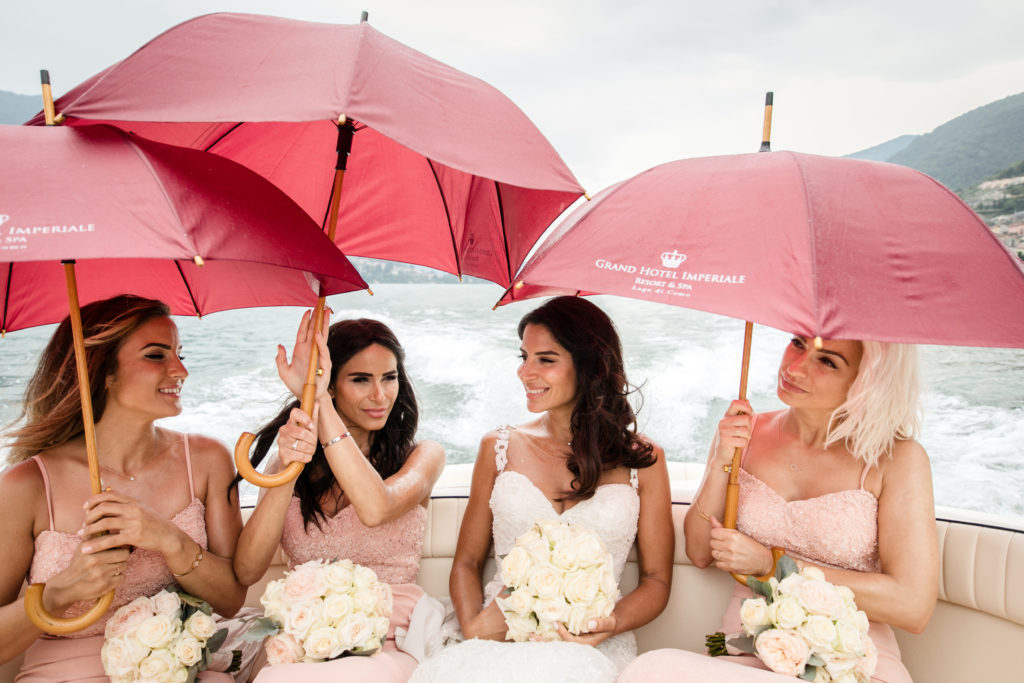 Bride traveling with bachelorettes