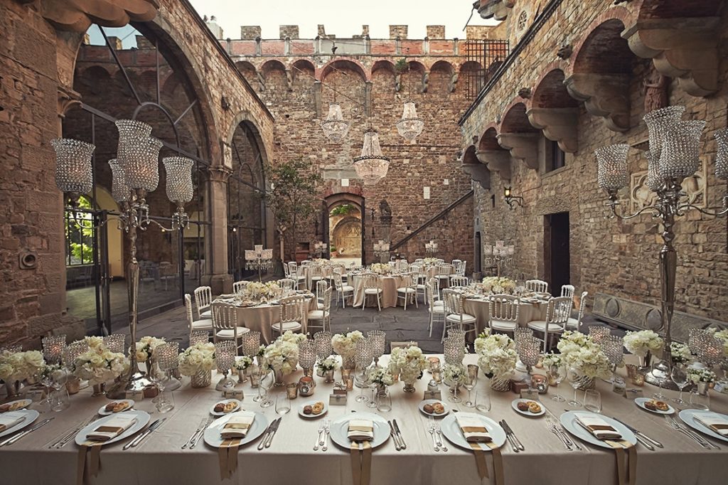 Italian villa wedding set up