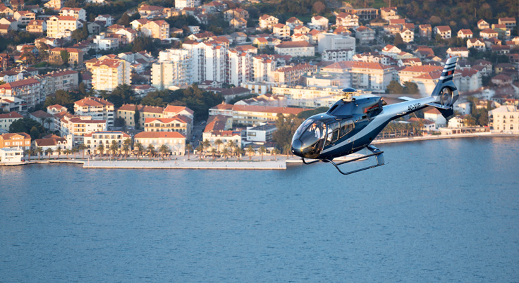 Helicopter over the bay