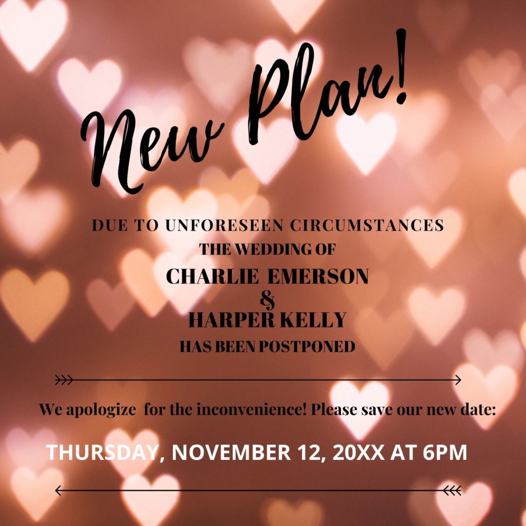 Save the new wedding date letter