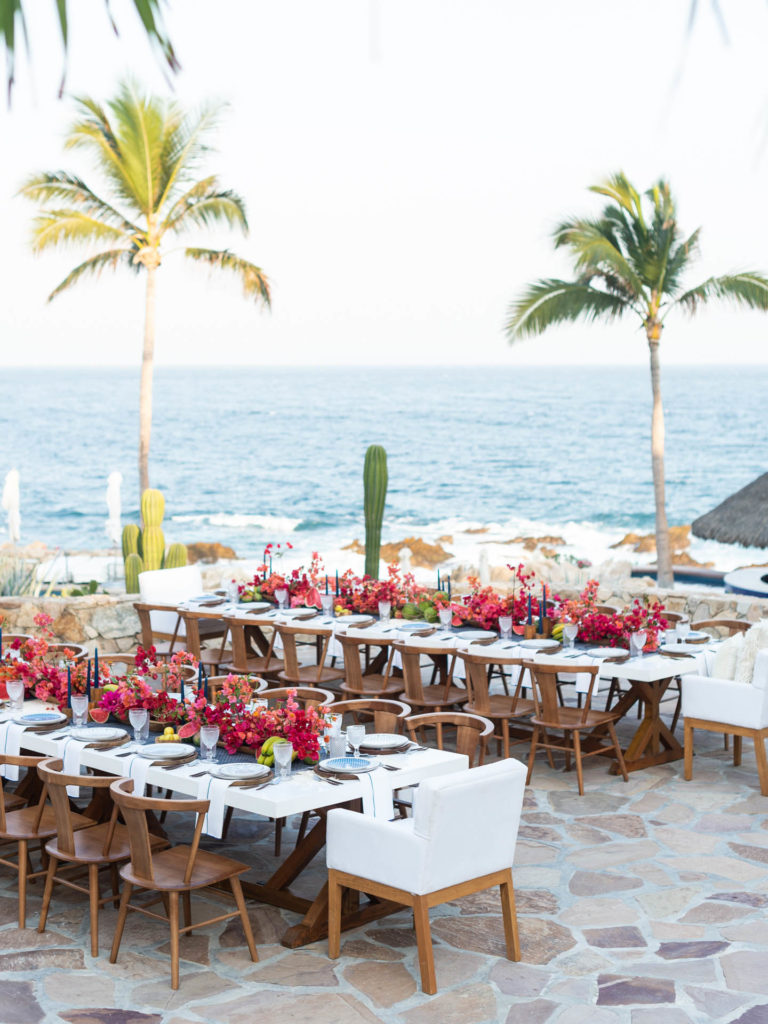 Oceanfront wedding banquet