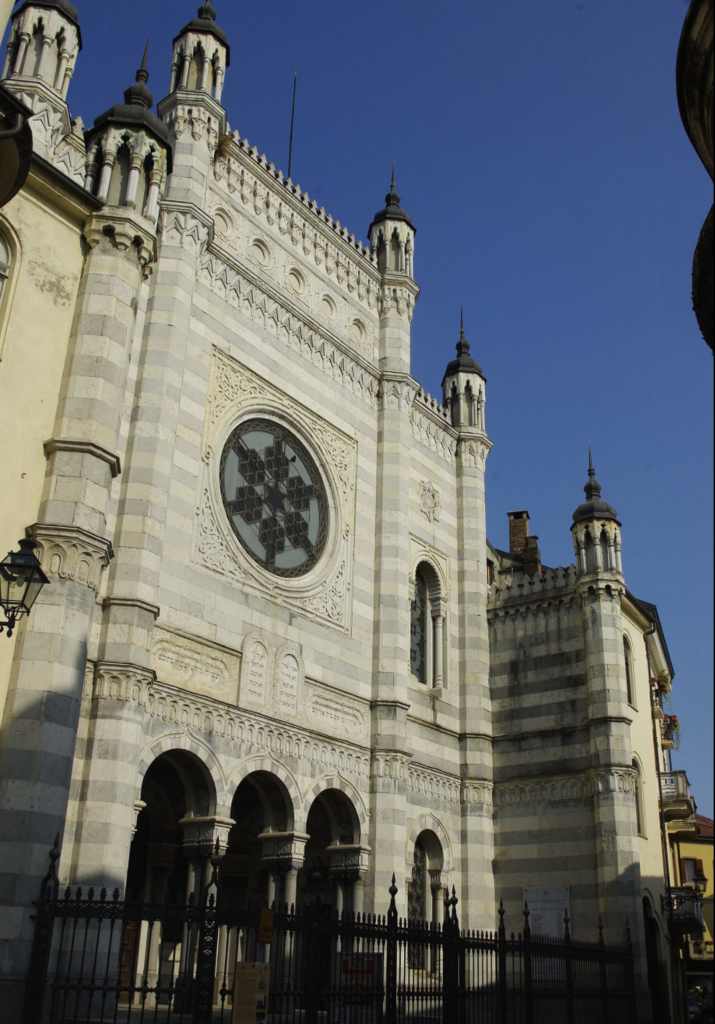 Synagogue facade of Vercelli in Italy