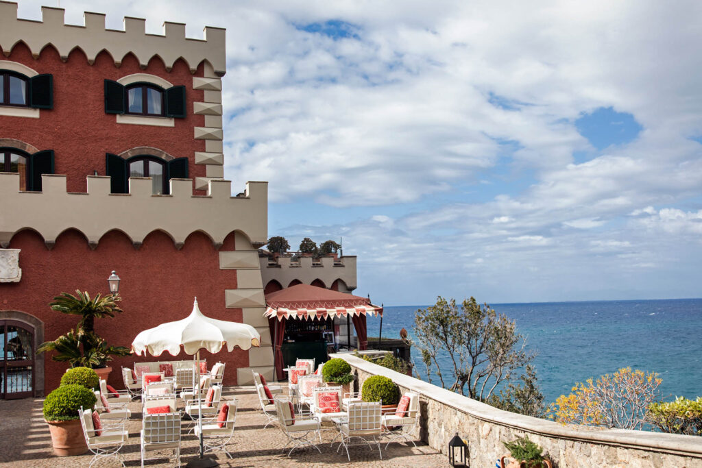 Castle structure with ocean view