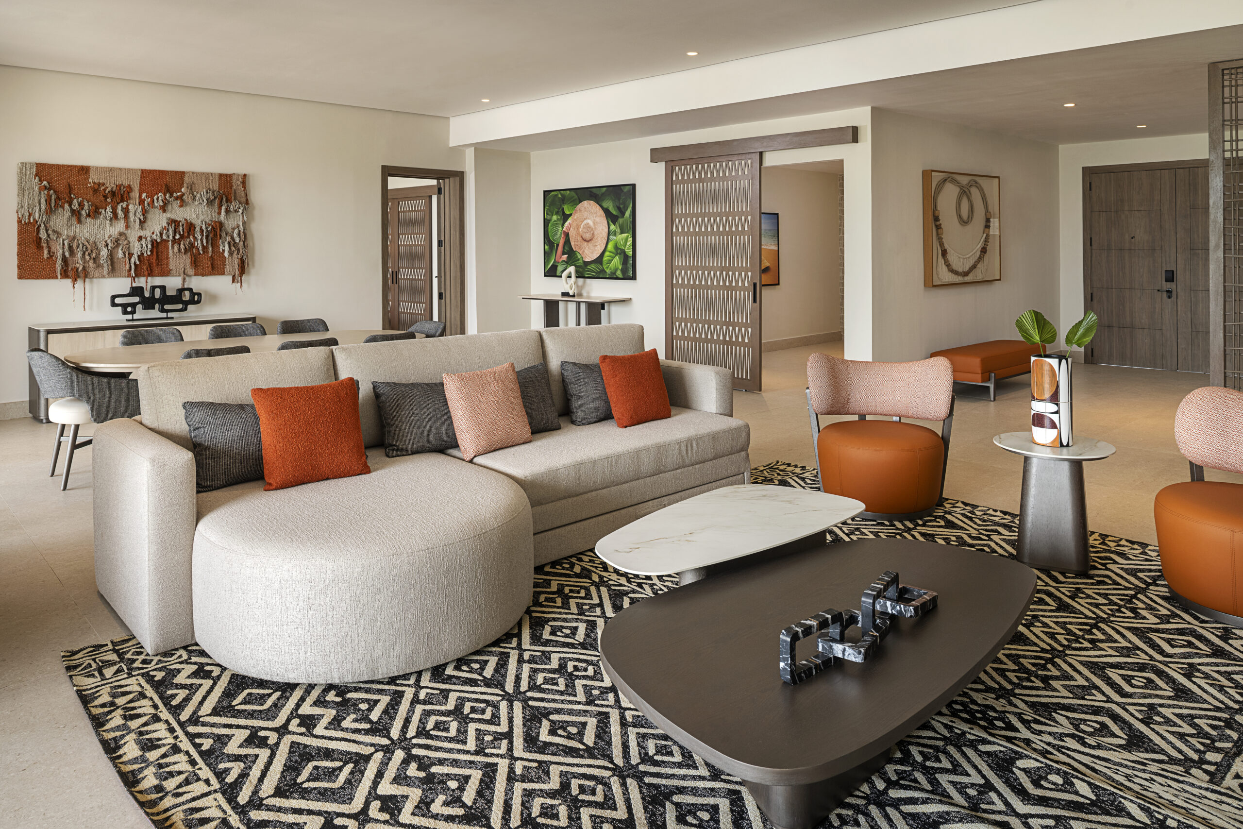 Modern lounge area in Zemi Miches All-Inclusive Resort with plush seating and decor