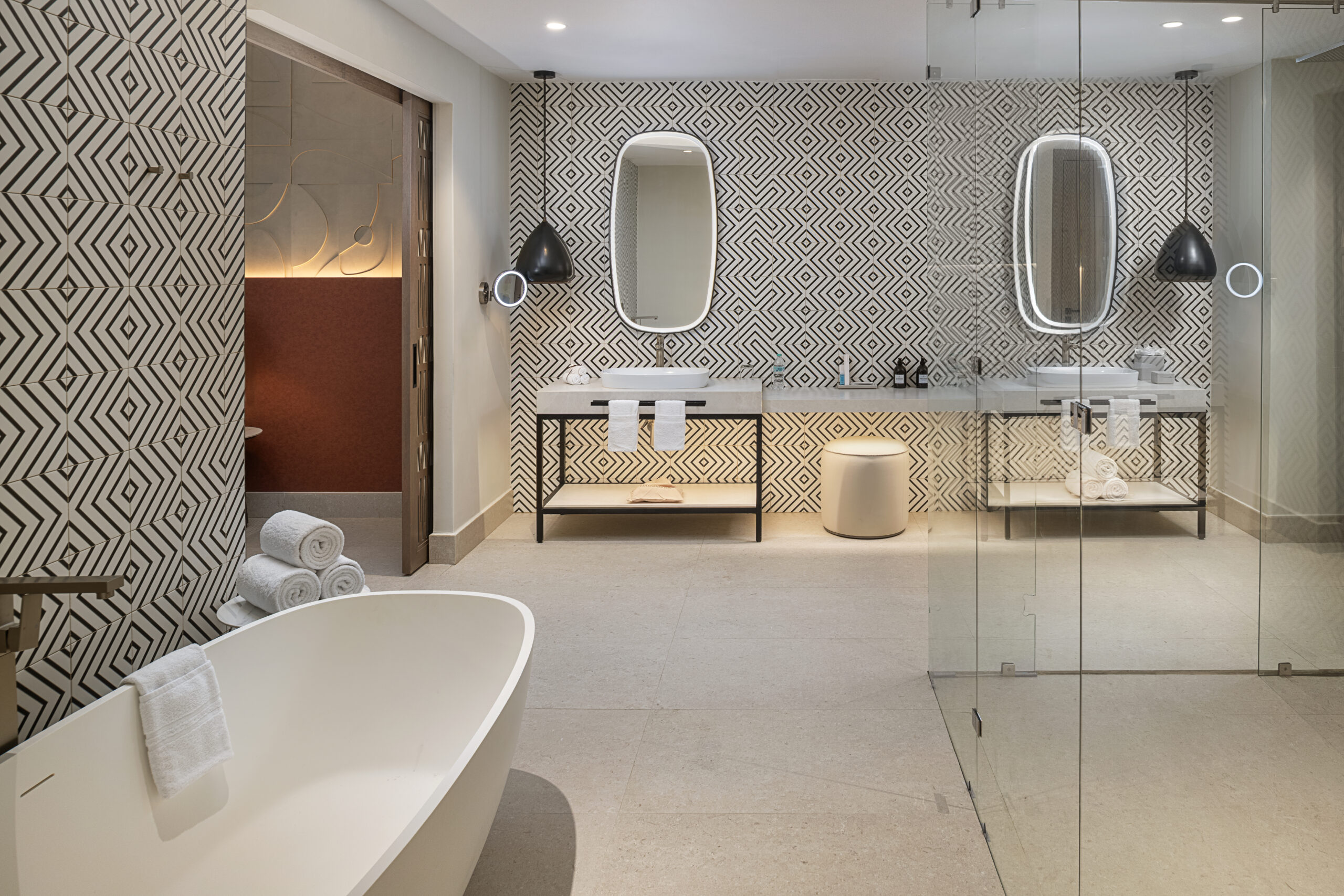 Luxurious bathroom at Zemi Miches All-Inclusive Resort with modern design