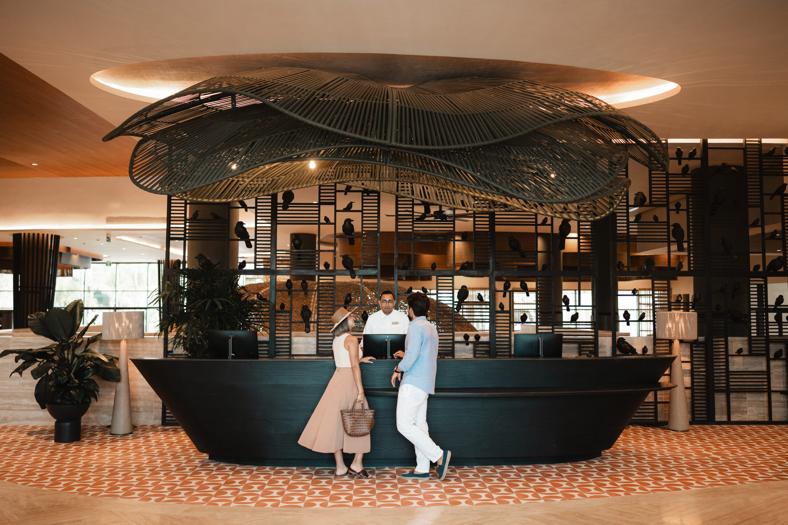 Guests at the Zemi Miches All-Inclusive Resort reception desk