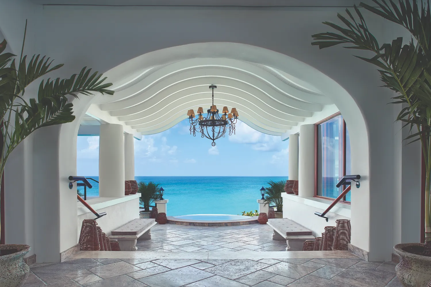 Oceanfront view from La Samanna, a Belmond Hotel, St. Martin; ideal Caribbean destination wedding venue.