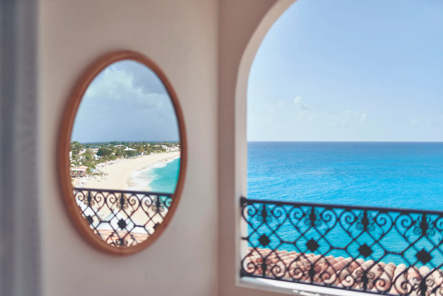 Stunning ocean view from a balcony at La Samanna, a Belmond Hotel, perfect Caribbean destination wedding venue.