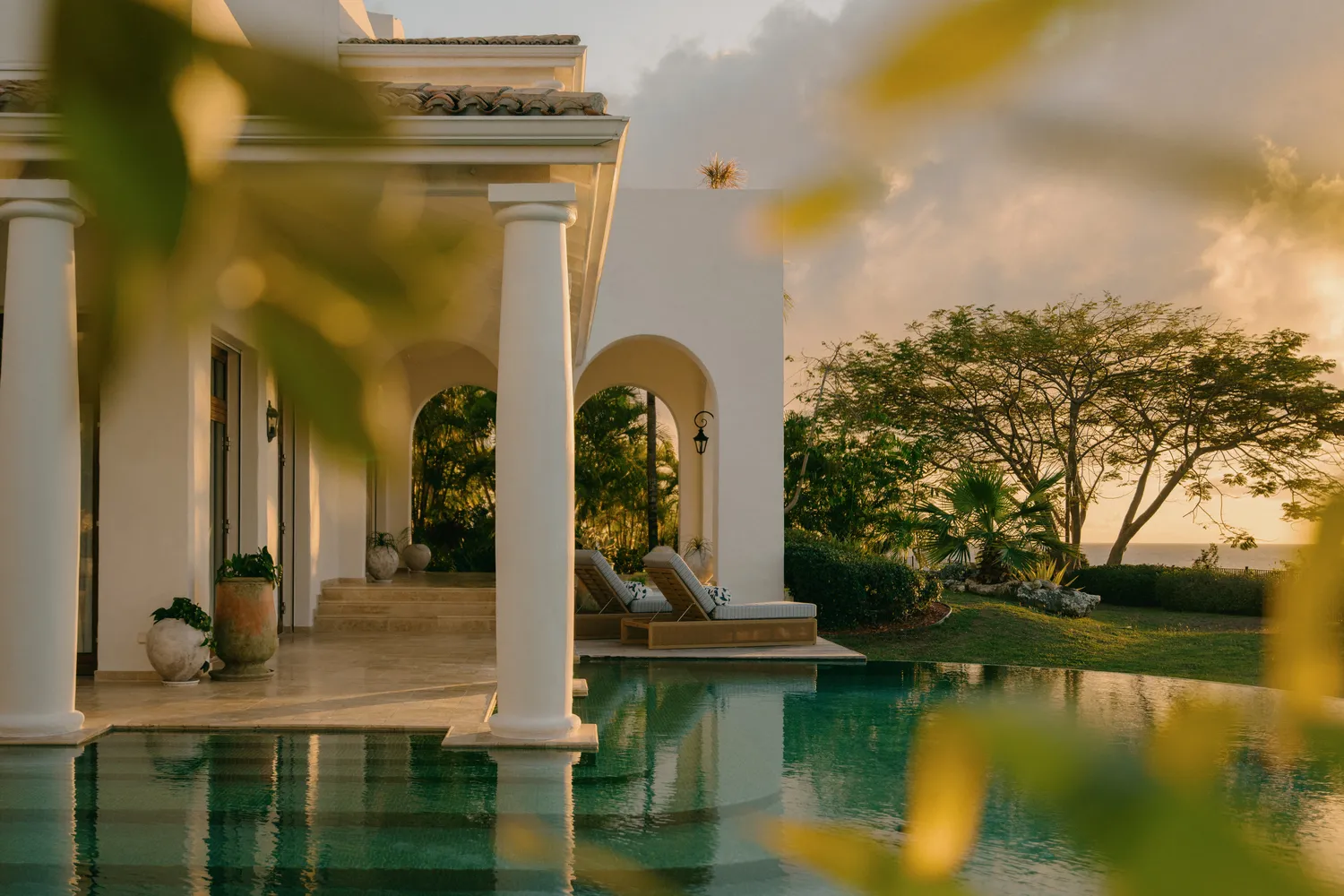 View from villa to the sea with plunge pool