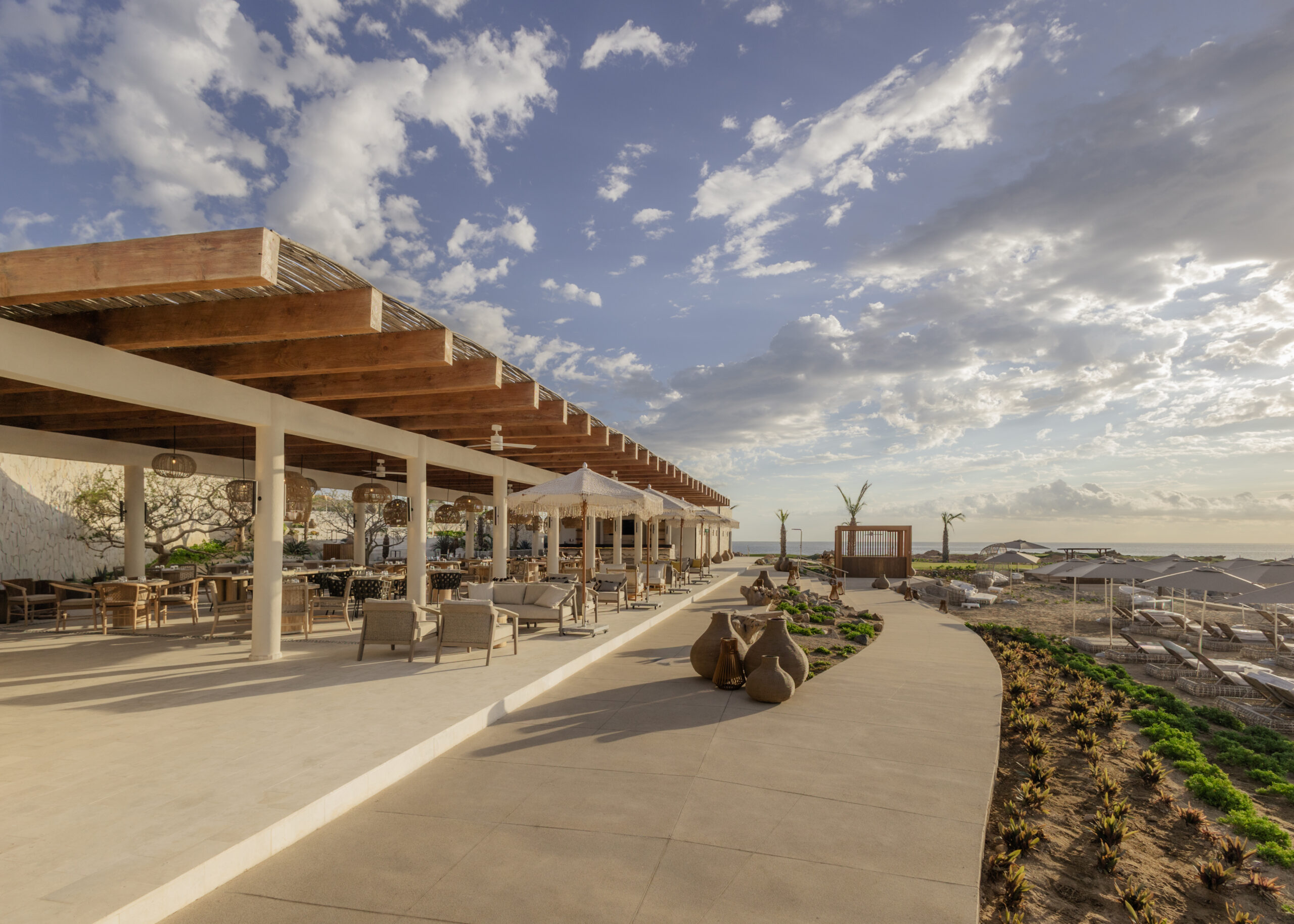 Park Hyatt Cabo del Sol outdoor dining area with ocean views.