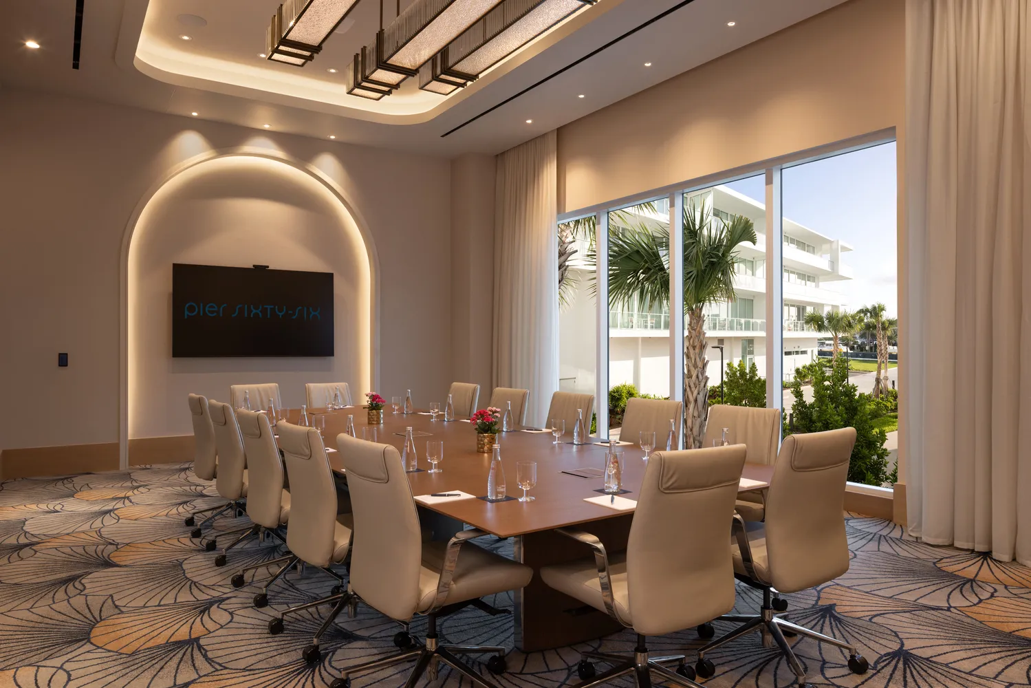 Modern conference room at Pier Sixty-Six, ideal Fort Lauderdale wedding venue.