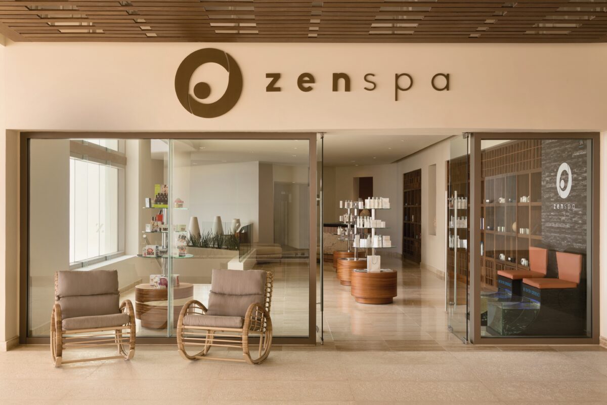 Zen Spa entrance at Hyatt Ziva Cancún, a luxury wedding venue.