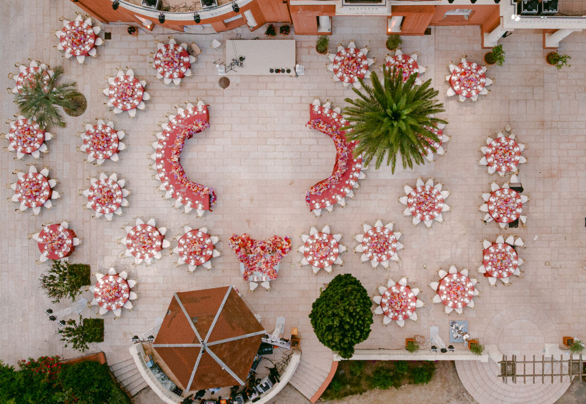 Luxury wedding reception setup at COMO Le Beauvallon, Saint-Tropez.