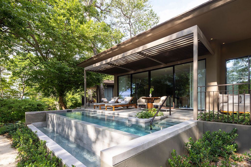 Waldorf Astoria Costa Rica villa with private pool and outdoor lounge area.